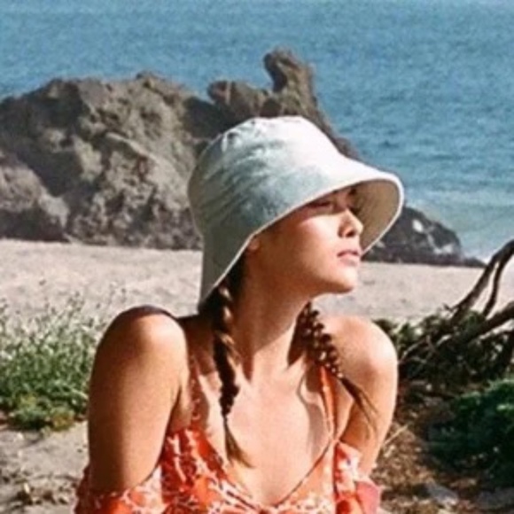 NWT Anthropologie Blue Terry  Cloth Bucket Hat main image 6